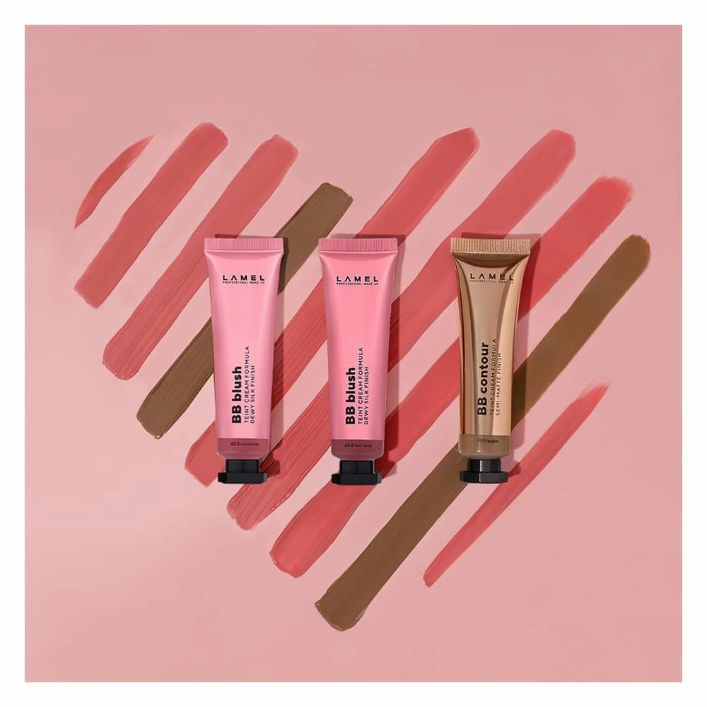 LAMEL Dewy Silk Finish Teint Cream Face BB Blush, 404 Hot Lava, 10ml