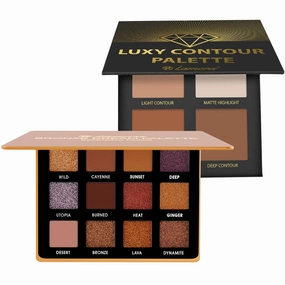 Lamora Bronze Smokey Eyeshadow Palette with Powder Contour Palette