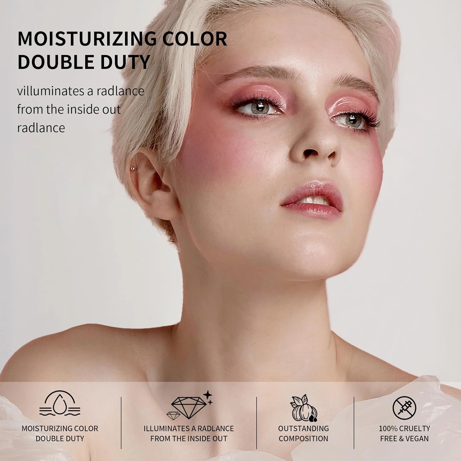 Lamu's Cosmetics Moisturizing Miracle Balm, Multi Glow Balm,Face Blush Cream Blush for Cheeks,Radiant Finish, Hydrating,Natural Glow 50g/ 1.75 Oz(COOL PINK)