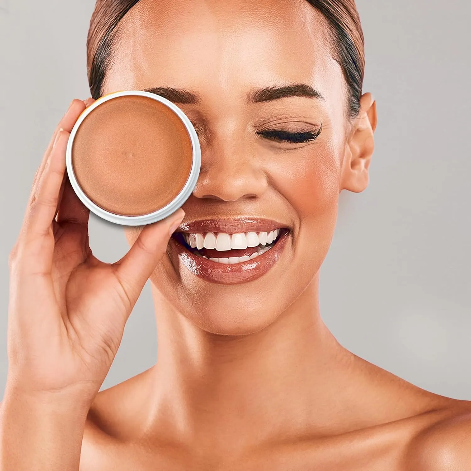 Lamu's Cosmetics Moisturizing Miracle Balm, Multi Glow Balm,Face Blush Cream Blush for Cheeks,Radiant Finish, Hydrating,Natural Glow 50g/ 1.75 Oz(GOLDEN)