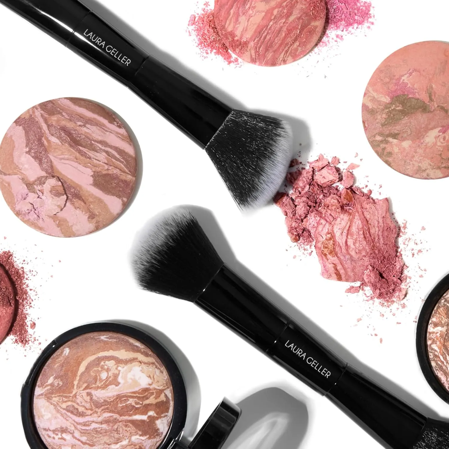LAURA GELLER NEW YORK Dual-Ended Blush   Bronzer Brush - Blush Bronzer Contour Face Makeup Brush