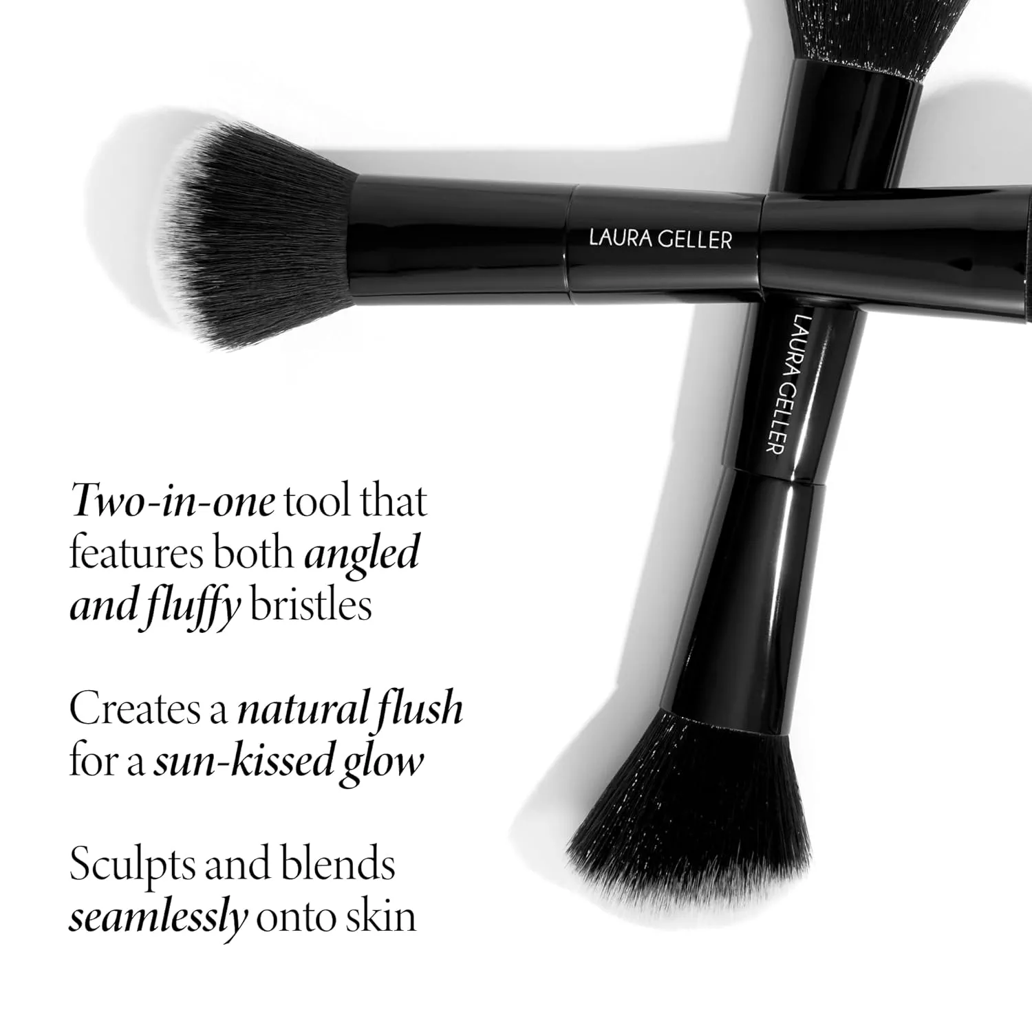 LAURA GELLER NEW YORK Dual-Ended Blush   Bronzer Brush - Blush Bronzer Contour Face Makeup Brush