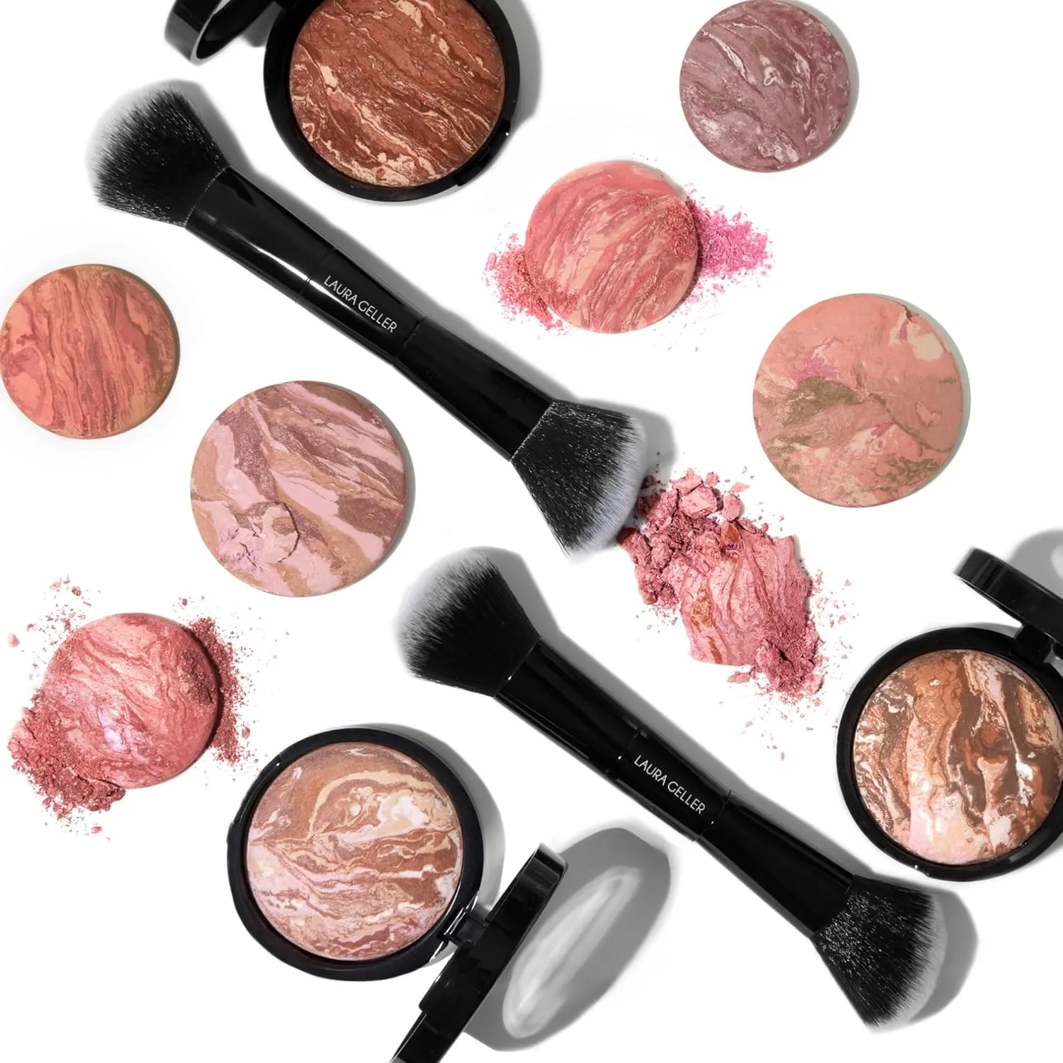 LAURA GELLER NEW YORK Dual-Ended Blush   Bronzer Brush - Blush Bronzer Contour Face Makeup Brush