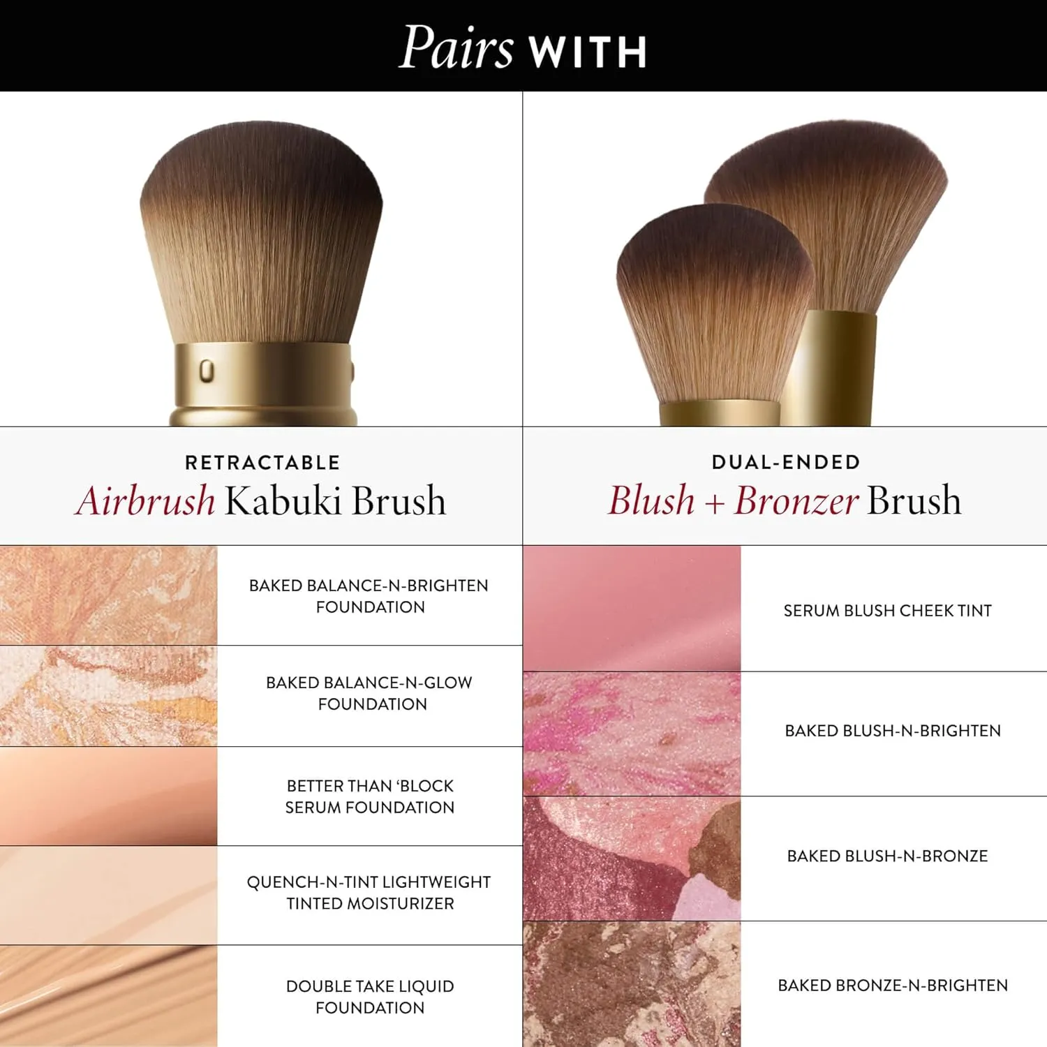 LAURA GELLER NEW YORK Face It All 2pc Makeup Brush Set - Retractable Airbrush Kabuki Brush   Dual-Ended Blush and Bronzer Brush