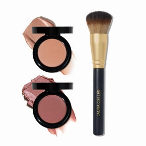 LAURA GELLER The Daily Wonders Kit - The Wonder Balm & Brush - Nice-n-Natural & Rosy Refresh - Hydrating Weightless Beauty Balm for Face & Lips