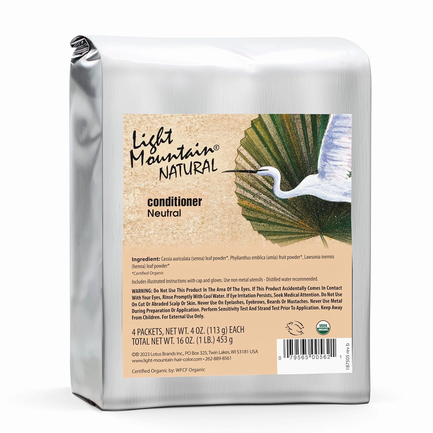 LIGHT MOUNTAIN Neutral Henna Hair Dye & Conditioner – 100% Natural, Conditioning Botanicals for Shine, 16 Oz