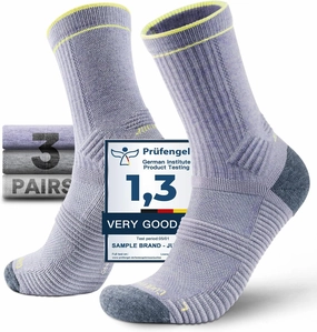 Lightweight Micro Crew Hiking Socks Coolmax Merino Wool Compression Moisture Wicking Anti-Blister Cushioned