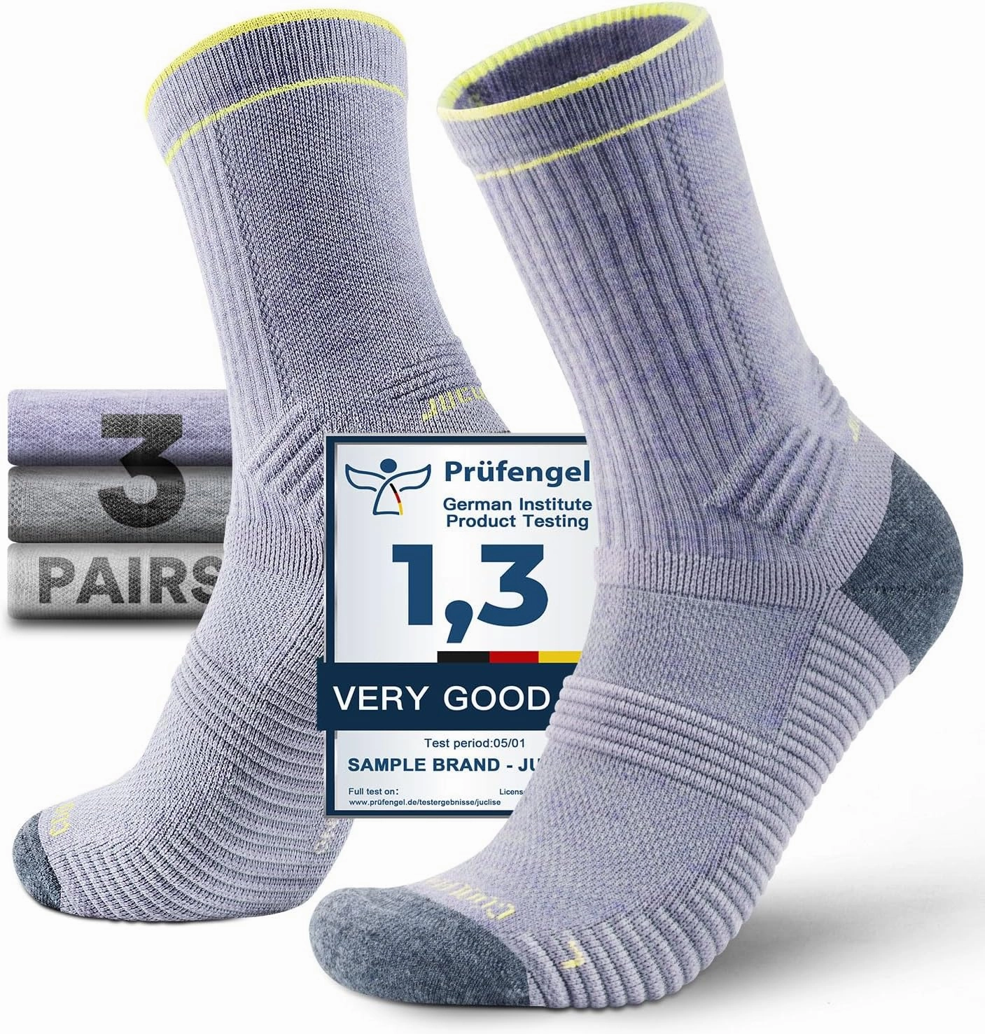 Lightweight Micro Crew Hiking Socks Coolmax Merino Wool Compression Moisture Wicking Anti-Blister Cushioned