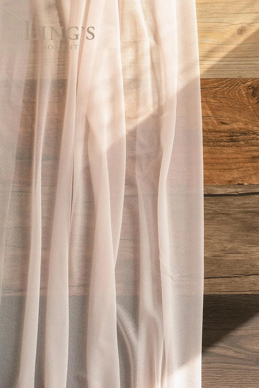 Ling's Moment 14Ft Blush Sheer Chiffon Like Table Runner with Silver Sparkle Dusty Pink Table Runners for Rustic Wedding Reception Bridal Shower Decorations Birthday Party