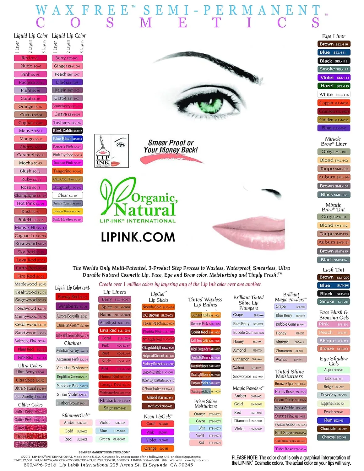 Lip Ink 100% Smearproof Trial Lip Kits, Pink