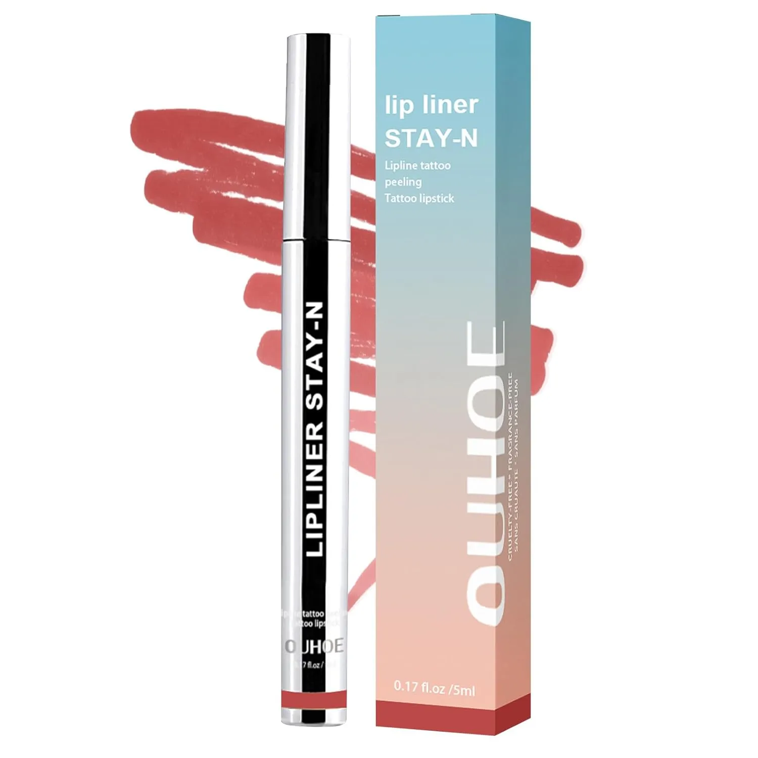 Lip Stain Peel Off, Lip Stain Peel off Long Lasting, Waterproof & Transfer-Proof Lip Color, Nourishing, Natural Matte Finish, Infused with Hyaluronic Acid(Wine Red, 0.17oz)