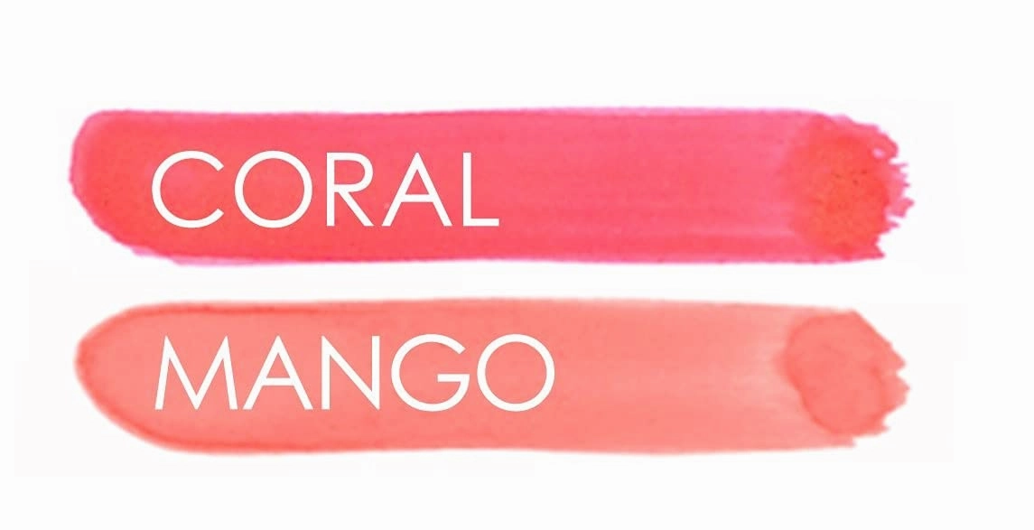 Lip Ink Organic Vegan 100% Smearproof Lip Stain Sampler Kit (Coral & Mango)
