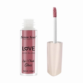Lip Love Kiss Blush Nourishes & Hydrates Dry Chapped Lips | Long Lasting, Lightweight & Moisturizing Liquid Lip Tint for Women Enriched with Shea Butter Glossy Finish (Plum Kiss)