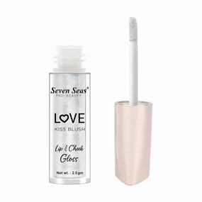 Lip Love Kiss Blush Nourishes & Hydrates Dry Chapped Lips | Long Lasting, Lightweight & Moisturizing Liquid Lip Tint for Women Enriched with Shea Butter Glossy Finish (Silver)