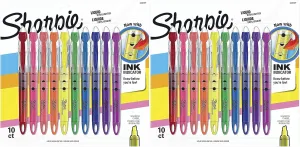 Liquid Highlighters Assorted Colors | Chisel Tip Highlighter Pens, 2 Set of 10 Count