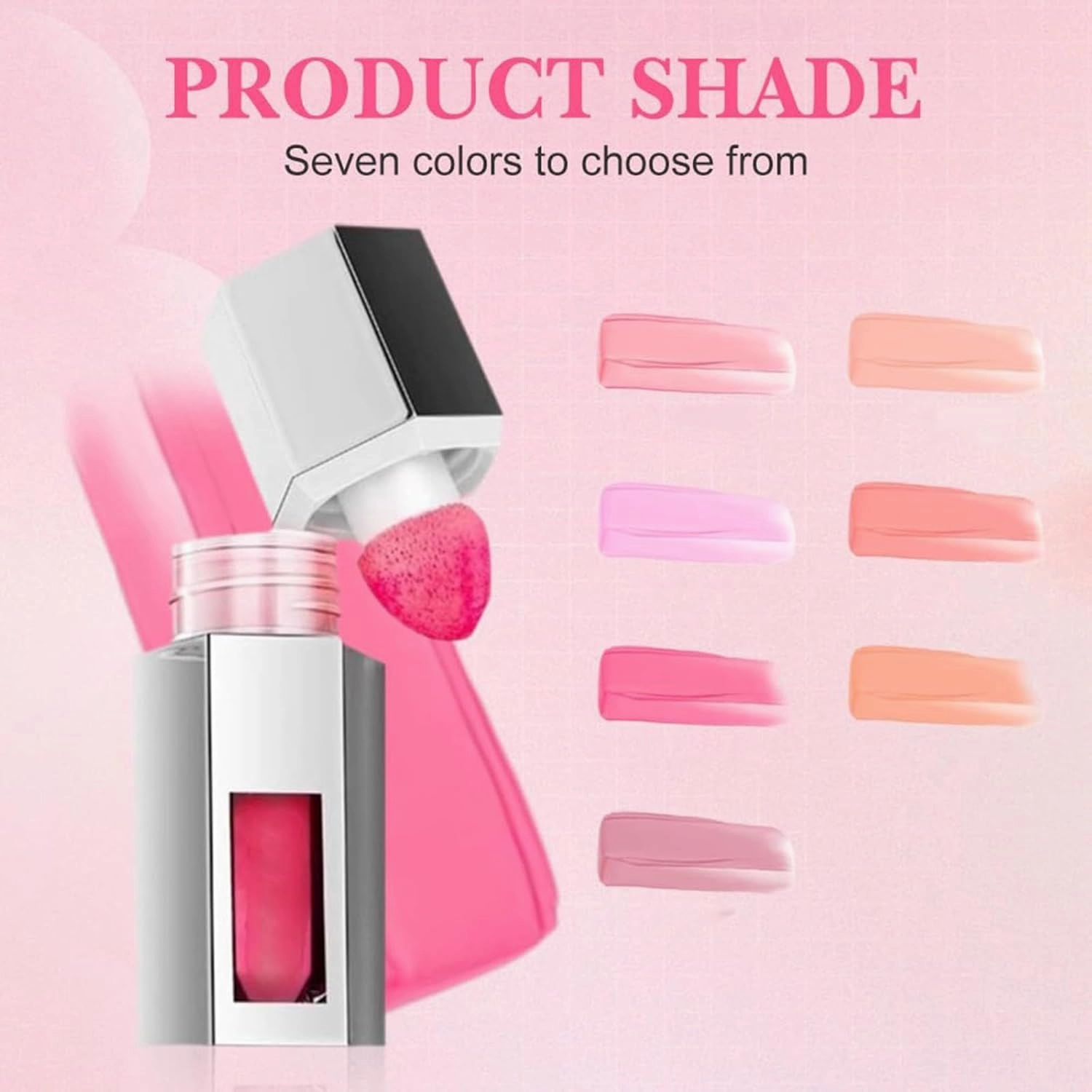 Liquid Blush,Highlight Contour 3 in 1 for Women,Jelly Color Liquid Blush with Sponge Head,for Cheeks Matte Finish