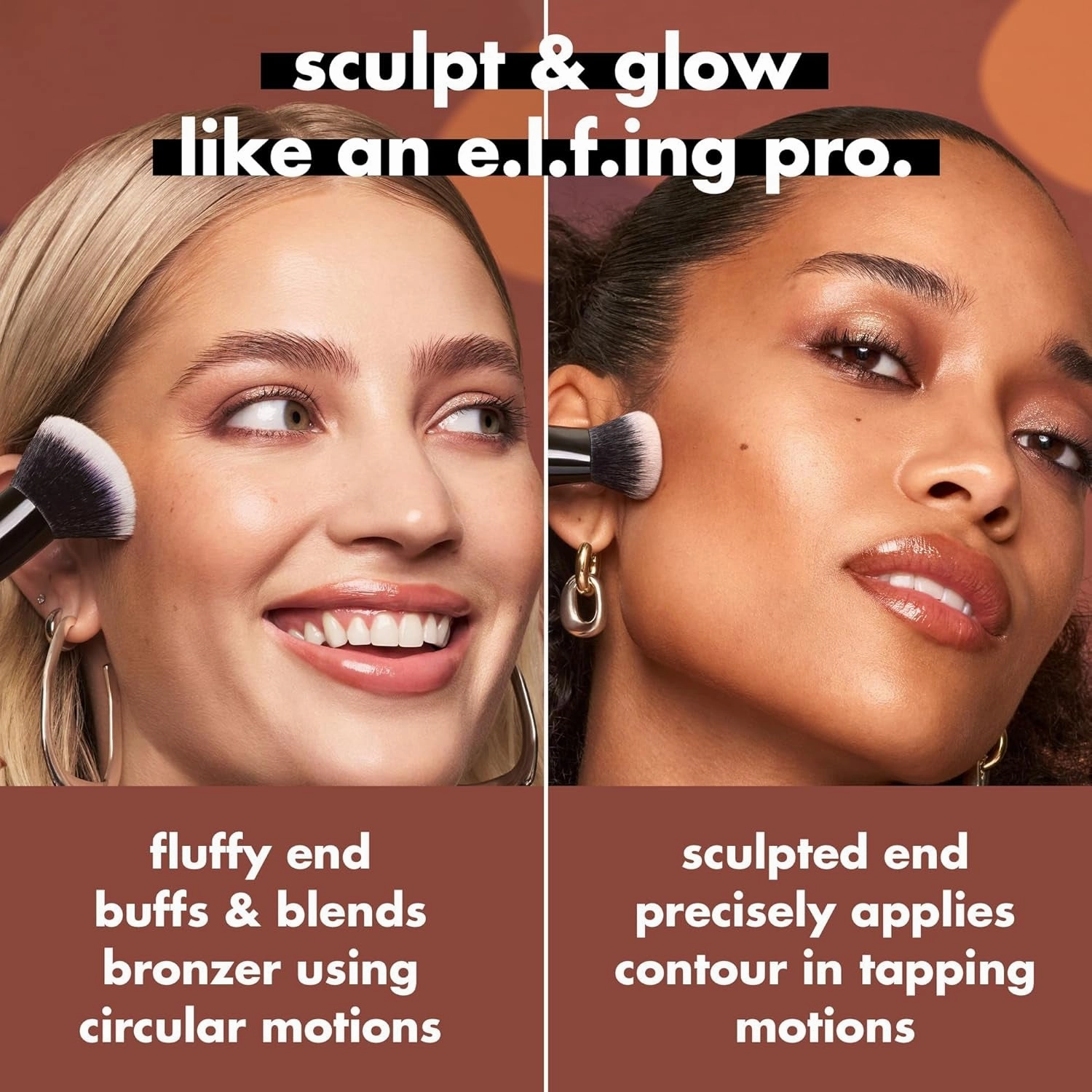 Liquid Bronzer & Contour Duo Brush, Silky Highly Pigmented Formula with Dual-Ended Makeup Brush, Synthetic Bristles, 100% Vegan and Cruelty-Free