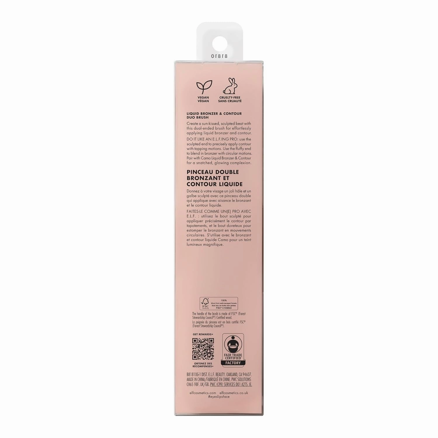 Liquid Bronzer & Contour Duo Brush, Silky Highly Pigmented Formula with Dual-Ended Makeup Brush, Synthetic Bristles, 100% Vegan and Cruelty-Free