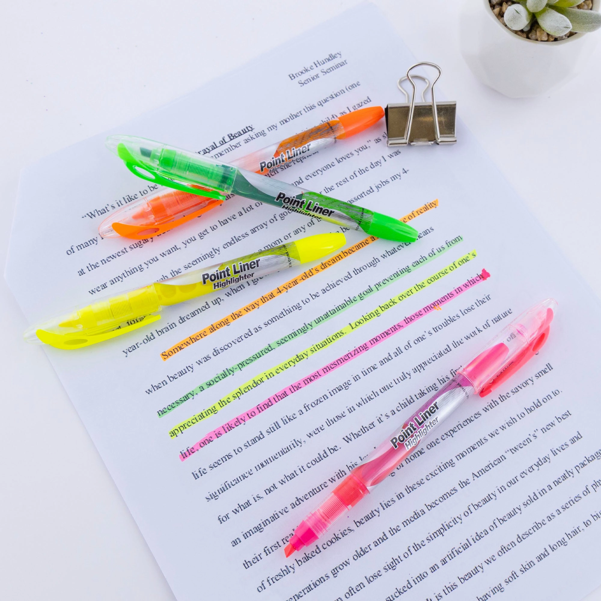 Liquid Pen Style Fluorescent Highlighter Yellow