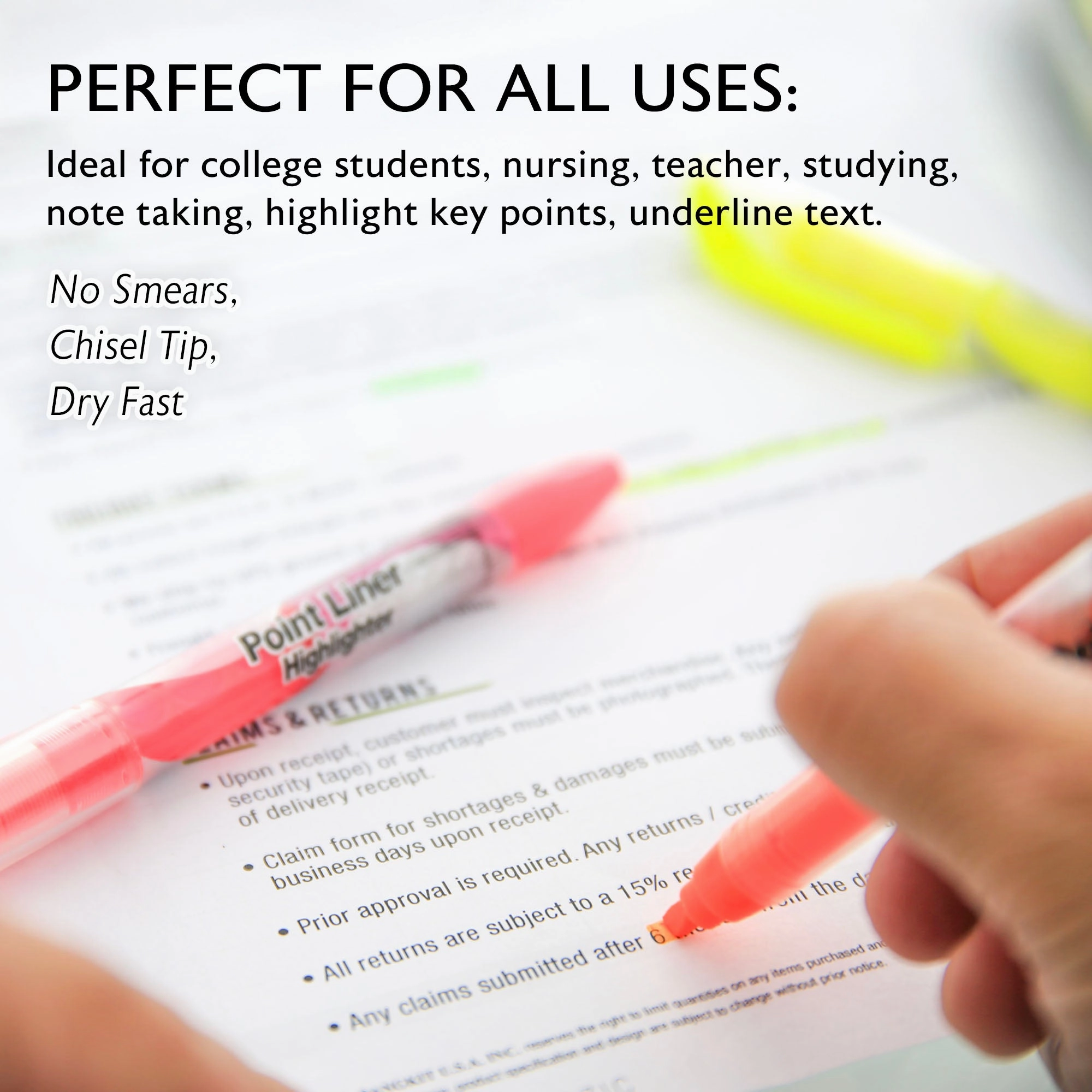 Liquid Pen Style Fluorescent Highlighter Yellow