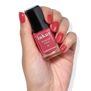 LONDONTOWN lakur Nail Polish - Chip-Resistant, Non-Toxic, Conditions & Hydrates Nails | Glossy Sun-Kissed Blush Pink, Flushed Cheeks, .40 fl oz