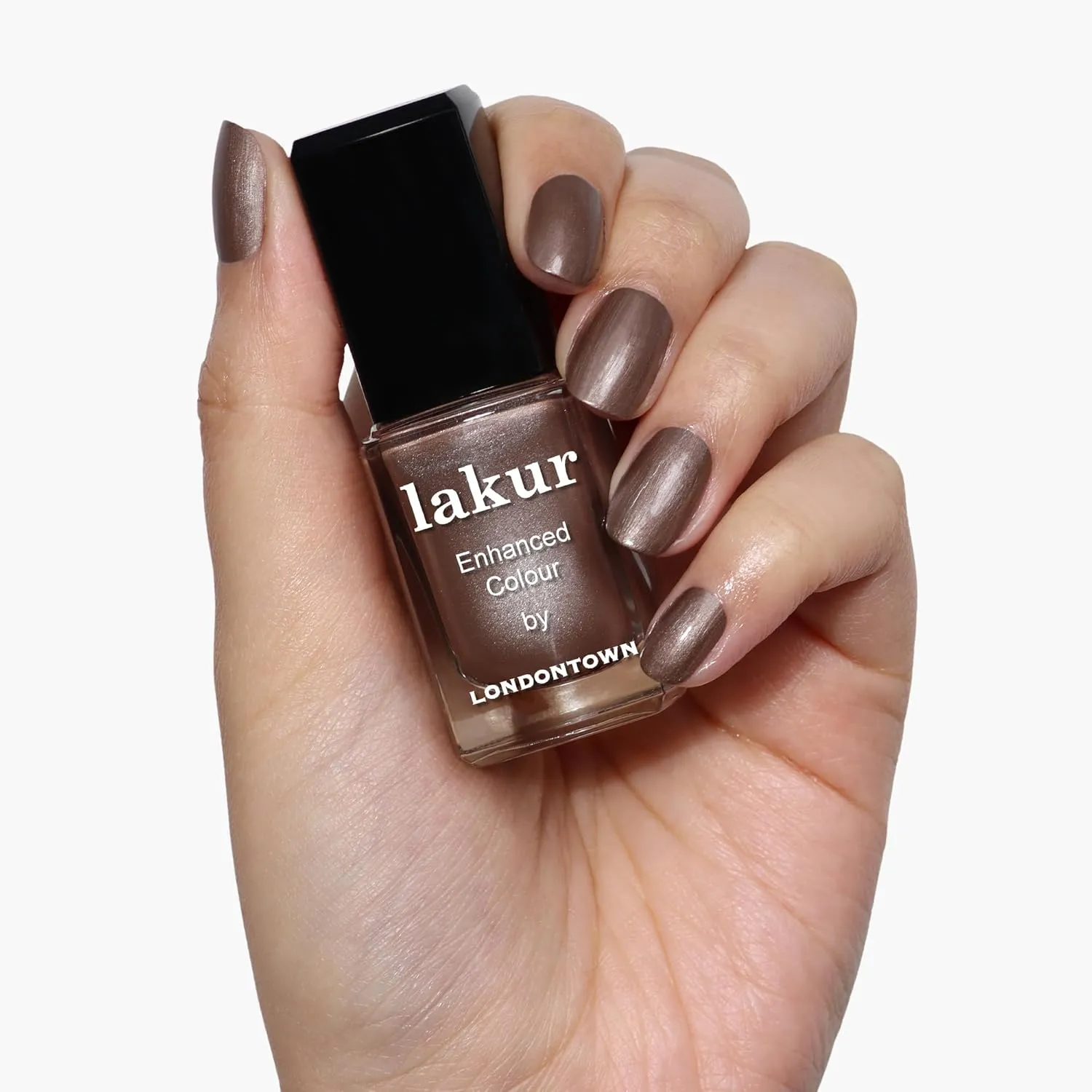 LONDONTOWN lakur Nail Polish - Chip-Resistant, Non-Toxic, Conditions & Hydrates Nails | Shimmery Bronze Pearl, Nightcap, .40 fl oz
