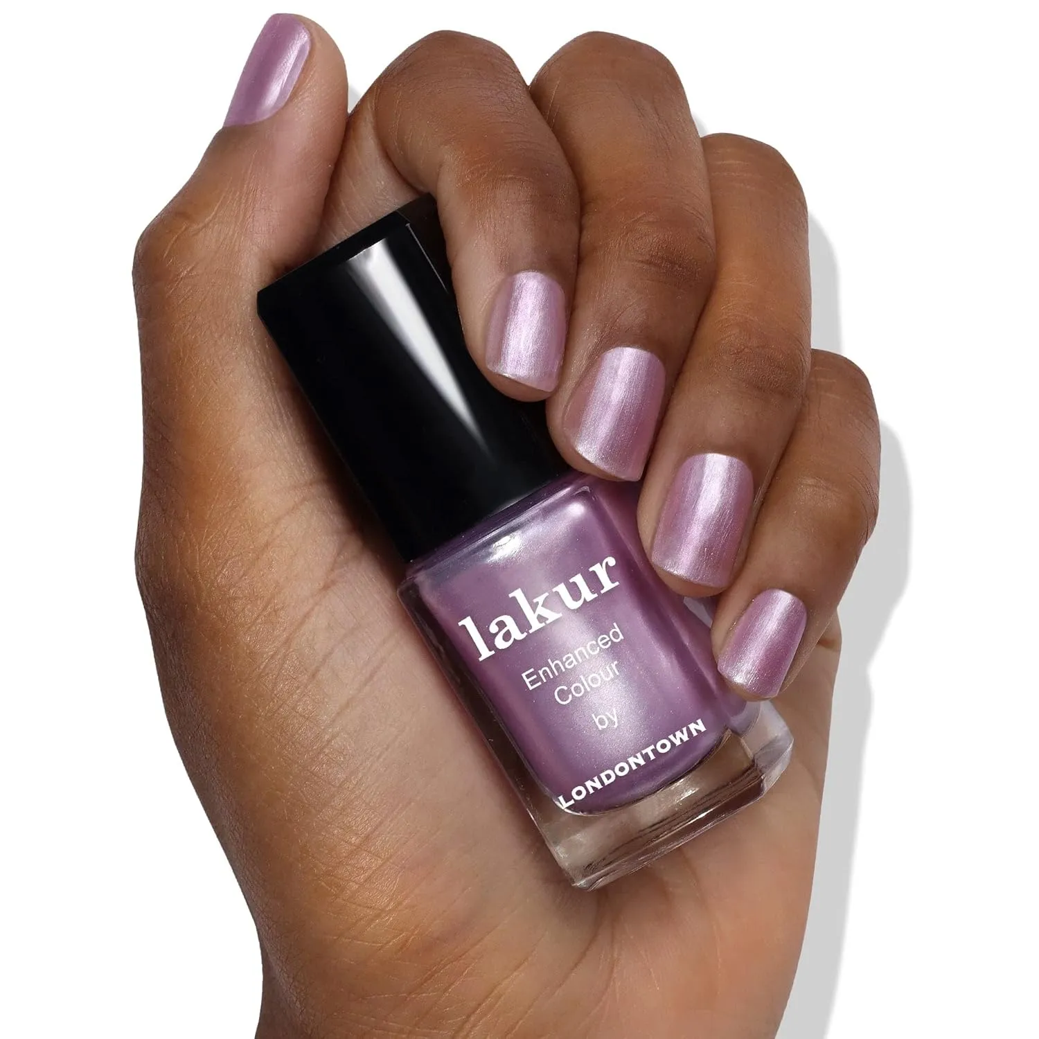 LONDONTOWN lakur Nail Polish - Chip-Resistant, Non-Toxic, Conditions & Hydrates Nails | Shimmery Glittery Purple, Amethyst on Ice, .40 fl oz