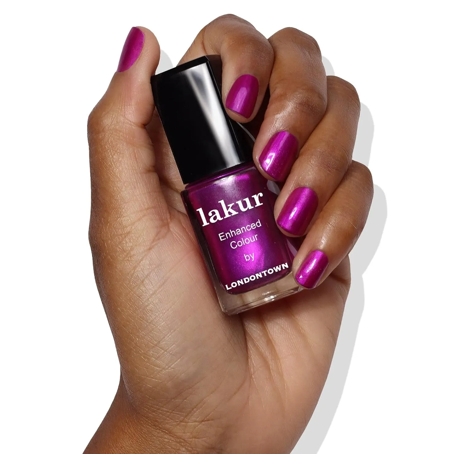 LONDONTOWN lakur Nail Polish - Chip-Resistant, Non-Toxic, Conditions & Hydrates Nails | Shimmery Grape Puple, Alexa, Let's Dance!, .40 fl oz