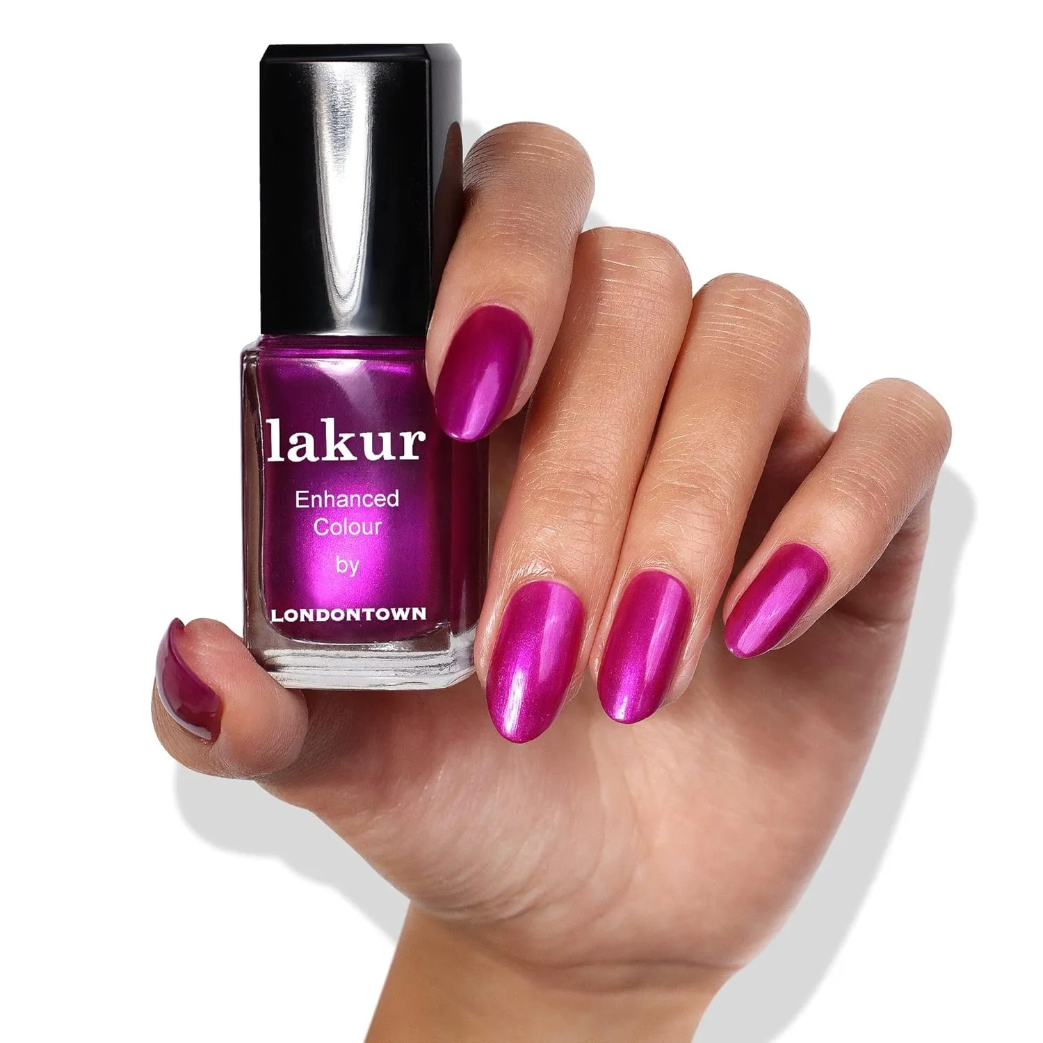 LONDONTOWN lakur Nail Polish - Chip-Resistant, Non-Toxic, Conditions & Hydrates Nails | Shimmery Grape Puple, Alexa, Let's Dance!, .40 fl oz