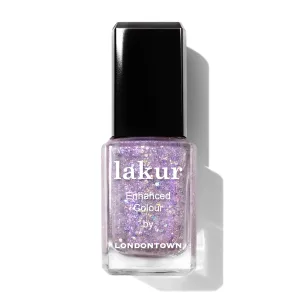 LONDONTOWN lakur Nail Polish - Chip-Resistant, Non-Toxic, Conditions & Hydrates Nails | Shimmery Holographic Purple, Grape Fizz, .40 fl oz