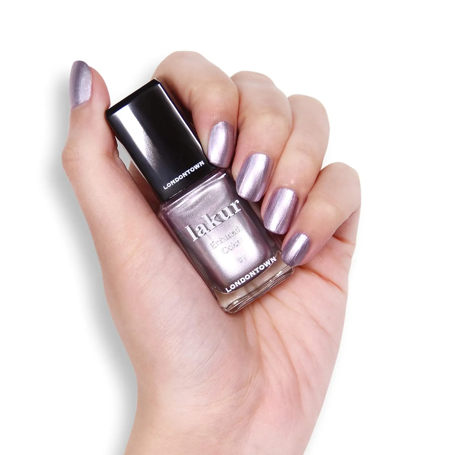 LONDONTOWN lakur Nail Polish - Chip-Resistant, Non-Toxic, Conditions & Hydrates Nails | Shimmery Metallic Purple, Brill-ant, .40 fl oz