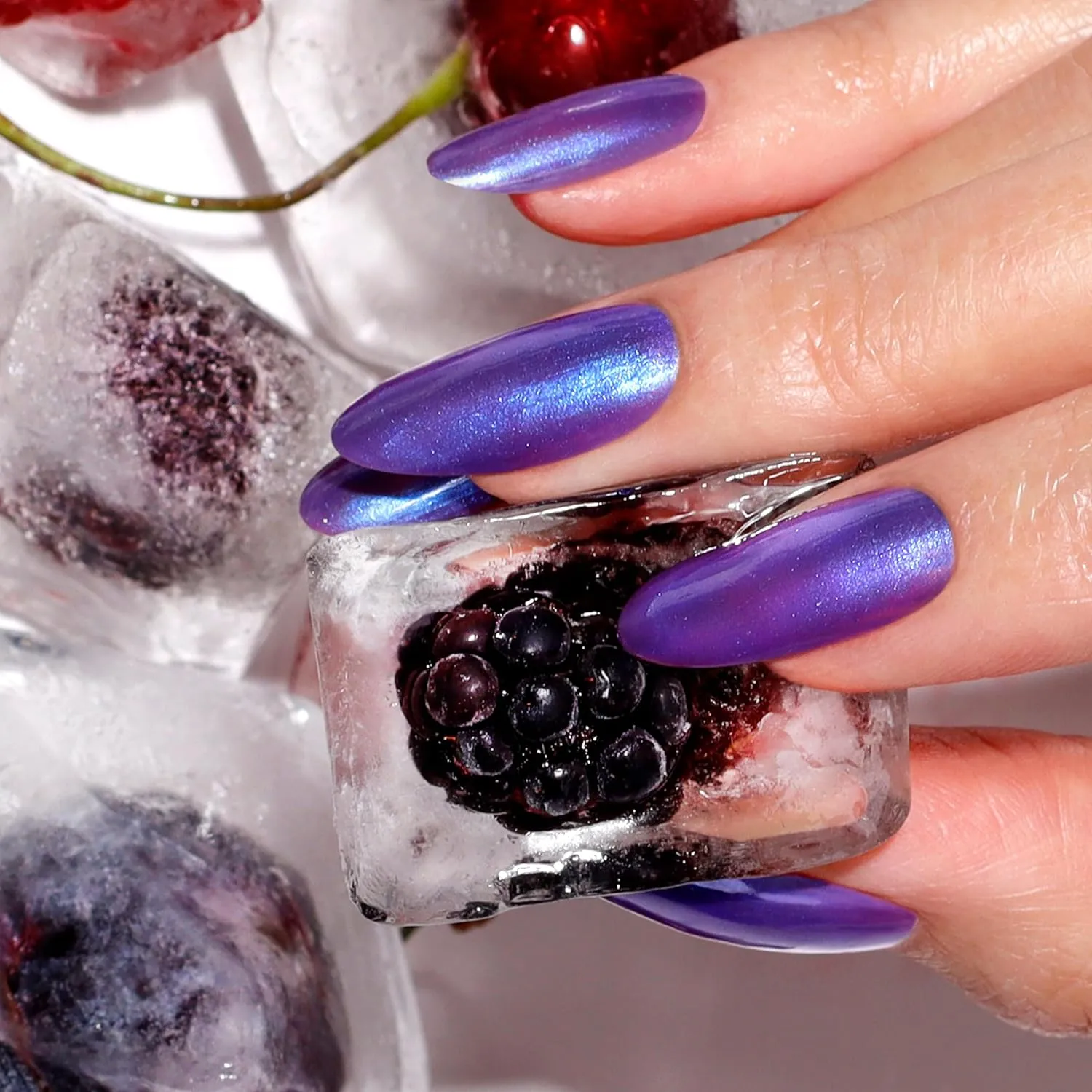 LONDONTOWN lakur Nail Polish - Chip-Resistant, Non-Toxic, Conditions & Hydrates Nails | Shimmery Purple Blue Shift, Wildberry Freeze, .40 fl oz