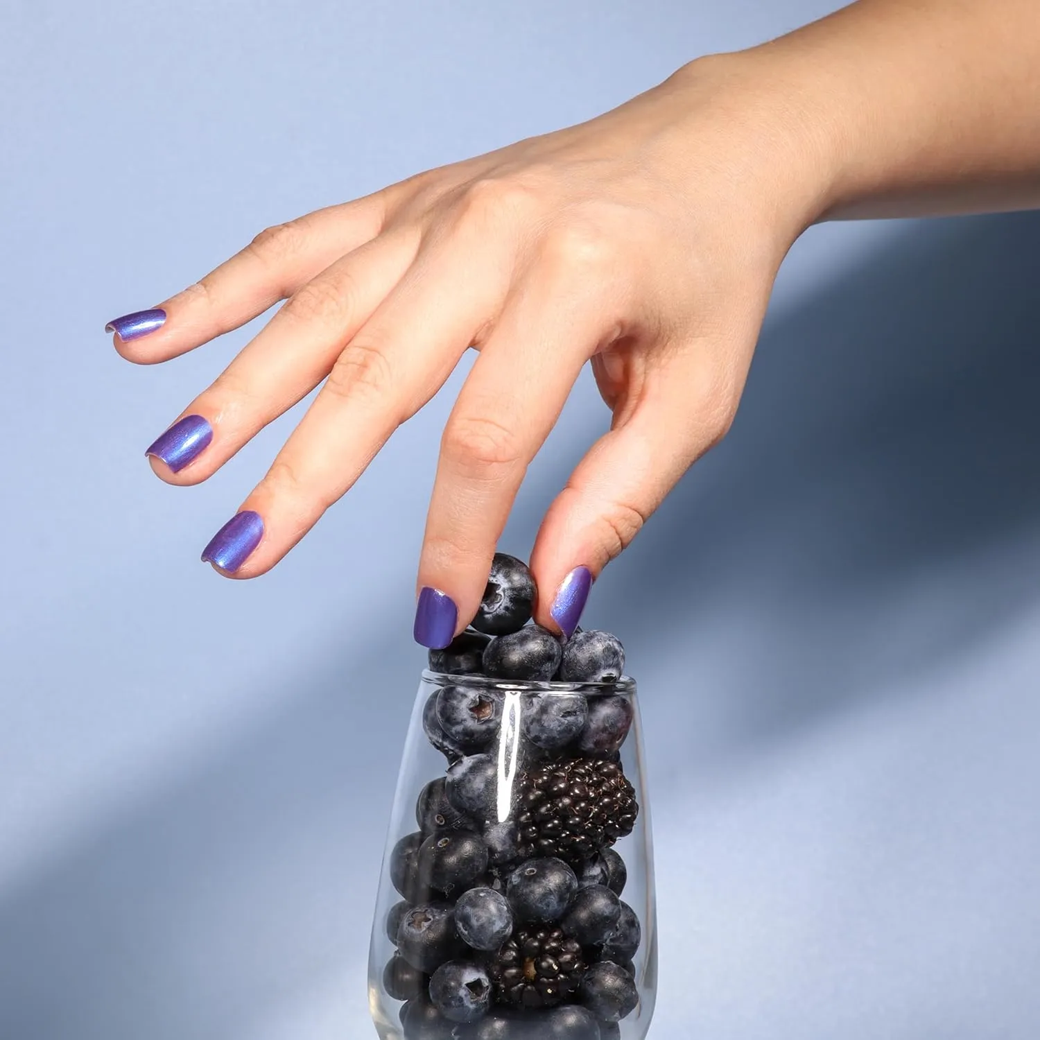 LONDONTOWN lakur Nail Polish - Chip-Resistant, Non-Toxic, Conditions & Hydrates Nails | Shimmery Purple Blue Shift, Wildberry Freeze, .40 fl oz