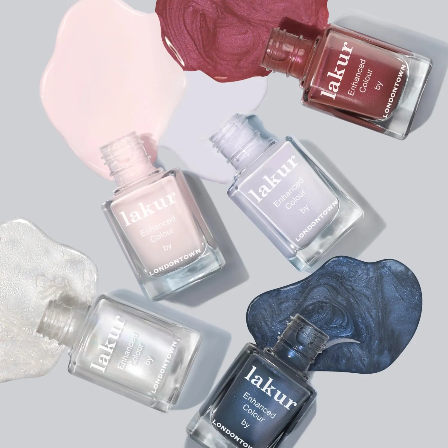 LONDONTOWN lakur Nail Polish - Chip-Resistant, Non-Toxic, Conditions & Hydrates Nails | Shimmery Snow Chrome, Powder, .40 fl oz