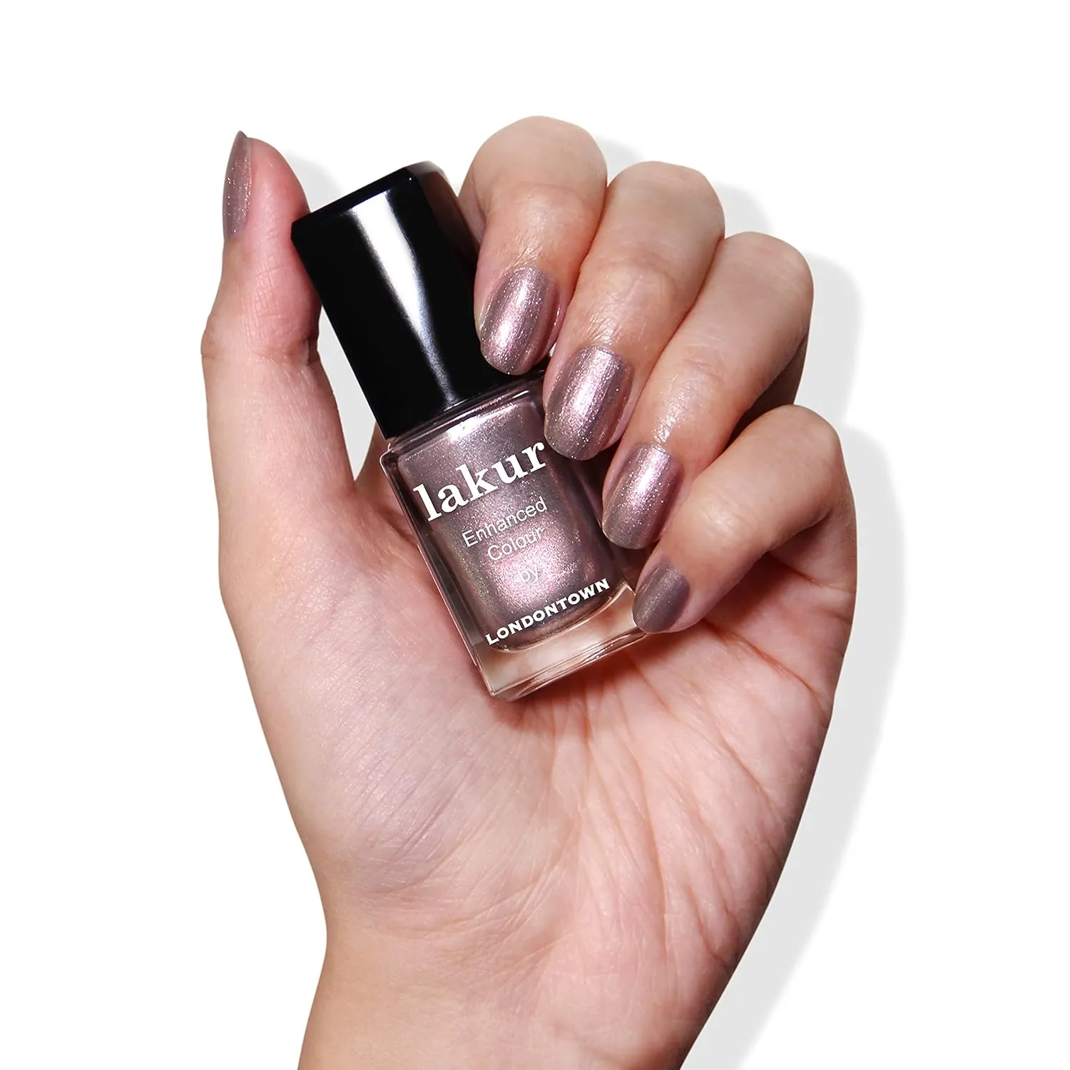 LONDONTOWN Rose Gold Shimmery Nail Polish, Sugarplum lakur, Vegan Chip-Resistant Long-Lasting Nail Lacquer, .4 fl oz