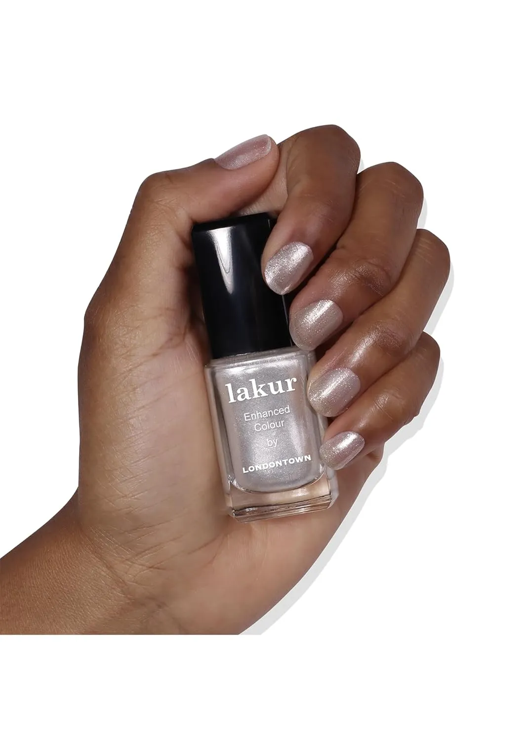LONDONTOWN White Powdered Sugar Glittery Nail Polish, Coconut Crush lakur, Vegan Chip-Resistant Long-Lasting Nail Lacquer, .40 fl oz