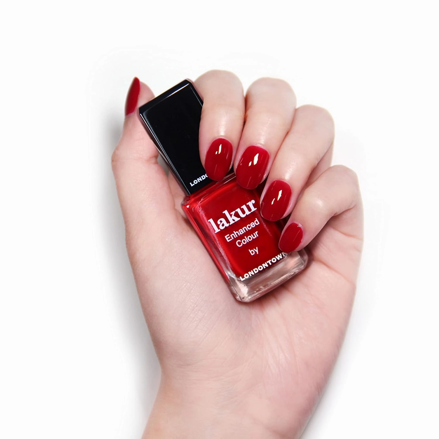 LONDONTOWN lakur Nail Polish - Chip-Resistant, Non-Toxic, Conditions & Hydrates Nails | Glossy Scarlet Red, Vendetta, .40 fl oz
