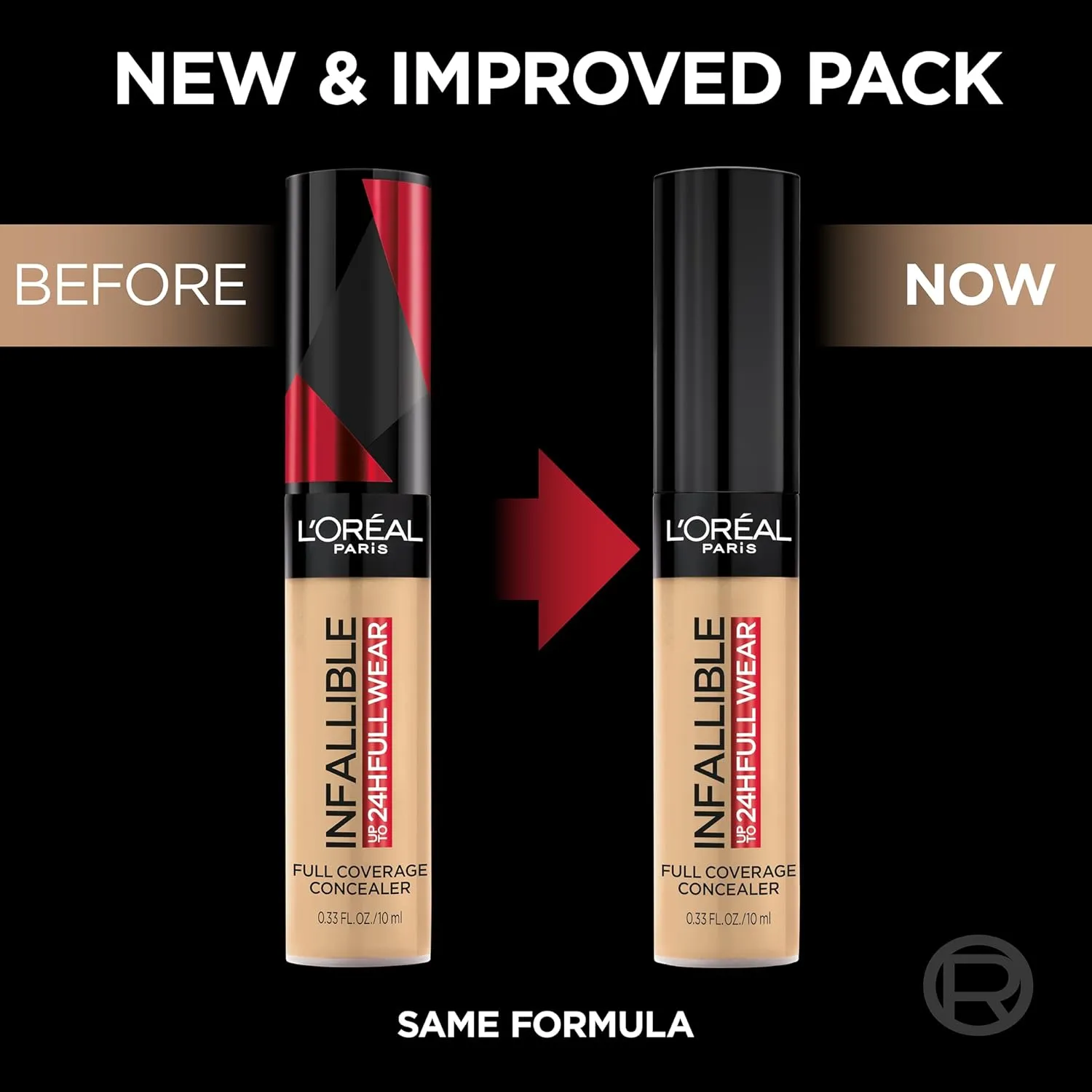 L'Oreal Paris Makeup Infallible Full Wear Waterproof Matte Concealer, Full Coverage, Almond, 0.33 fl. oz.