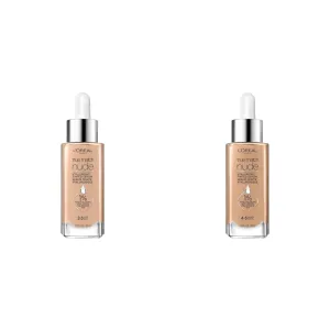L'Oreal Paris True Match Nude Hyaluronic Tinted Serum Foundation Bundle with Light 2-3 and Medium 4-5 Shades, 1 fl. oz. Each