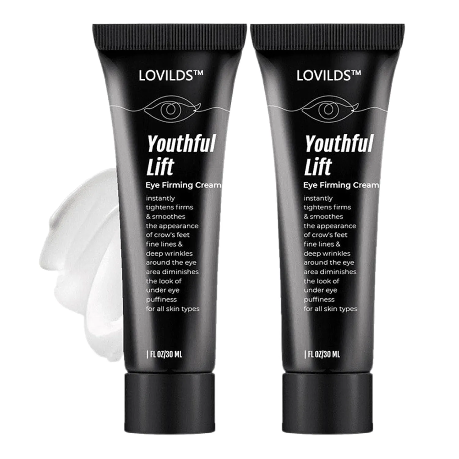 LOVILDS Youthful Lift Eye Firming Cream, Advanced Instant Firm Eye Cream, Anti Aging Eye Cream For Dark Circles, Puffiness & Bags, Reduce Wrinkles, Fine Lines, Moisturizating Skin (2 Pack)