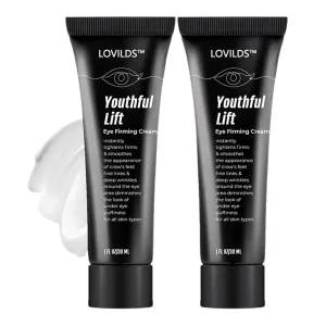 LOVILDS Youthful Lift Eye Firming Cream, Advanced Instant Firm Eye Cream, Anti Aging Eye Cream For Dark Circles, Puffiness & Bags, Reduce Wrinkles, Fine Lines, Moisturizating Skin (2 Pack)