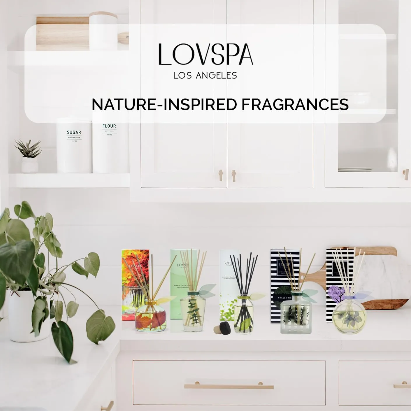 LOVSPA Sparkling Grapefruit Reed Diffuser Set - Refreshing Citrus Scent Diffuser for Home - Non-Toxic Oil Reed Diffuser - Made in The USA