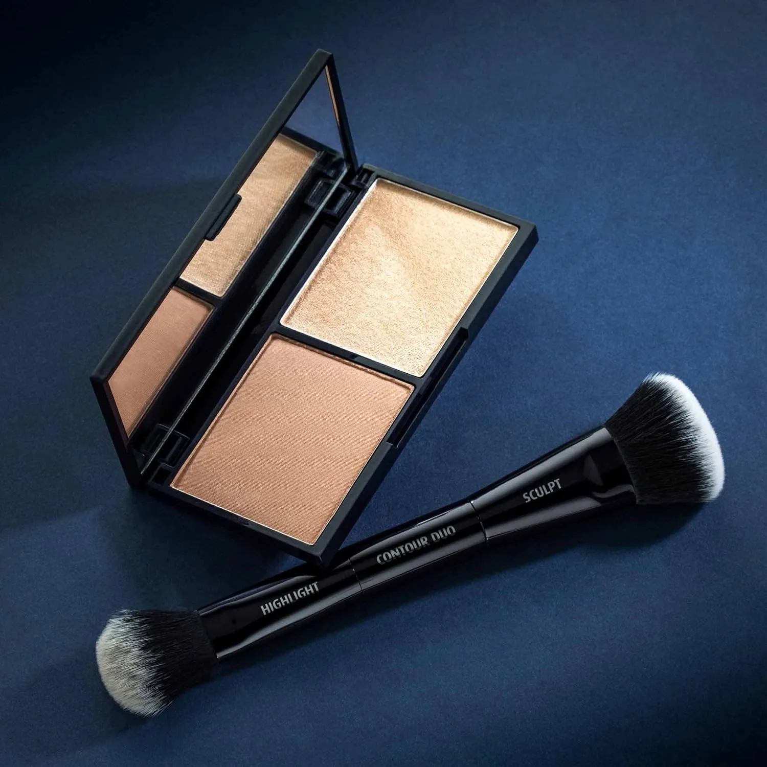 Lune Aster Contour Duo Brush - Multi-tasking, dual-ended vegan Contour Duo Brush. - vegan, paraben free