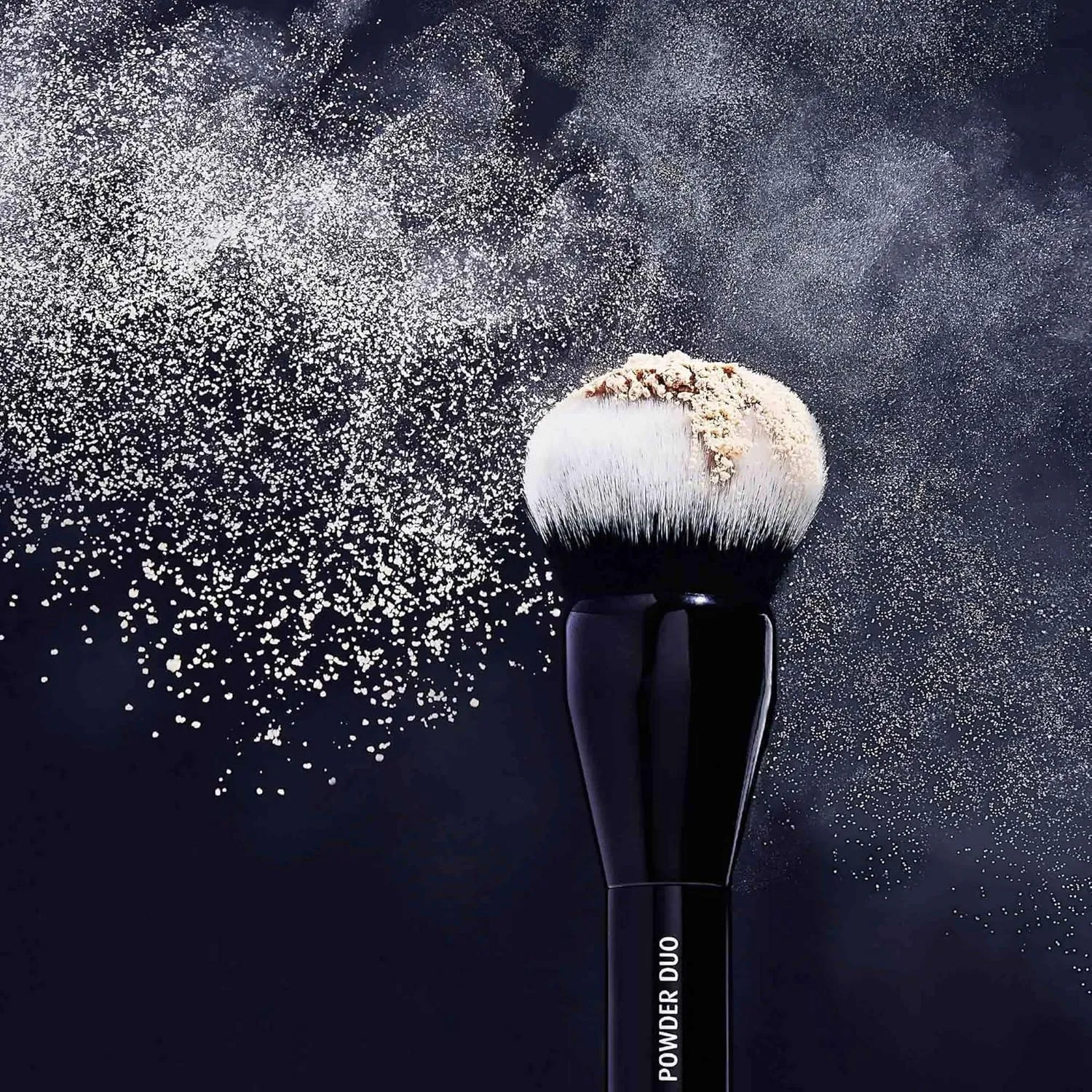 Lune Aster Powder Duo Brush - Multi-tasking, dual-ended vegan Powder Duo Brush.