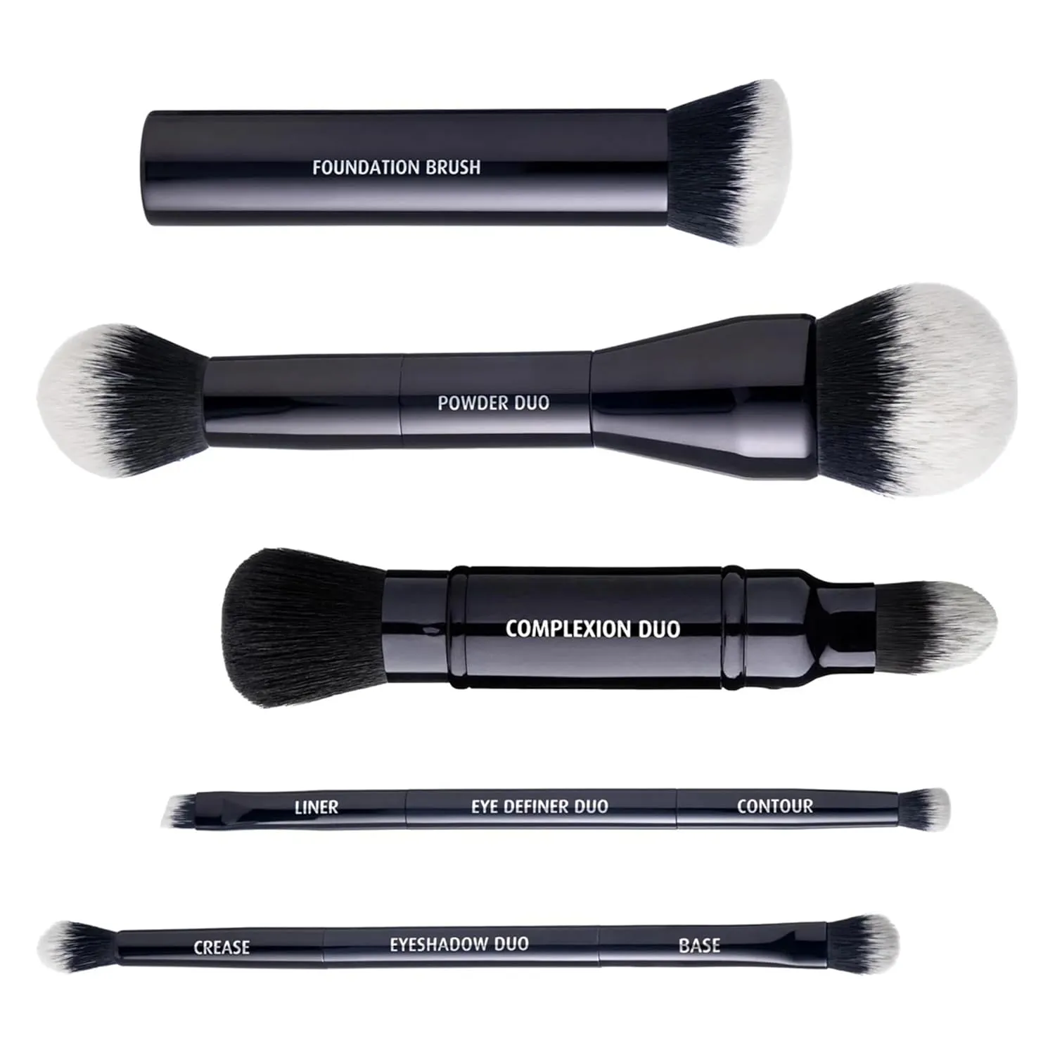 Lune Aster Powder Duo Brush - Multi-tasking, dual-ended vegan Powder Duo Brush.