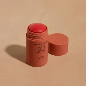   Lux Unfiltered N°18 Illuminating Beauty Balm - Cream Blush Stick with Mango Butter - Buildable and Blendable Shimmer Blush Makeup Stick - Vegan & Cruelty Free - Chili (A Spicy Sheer Red)