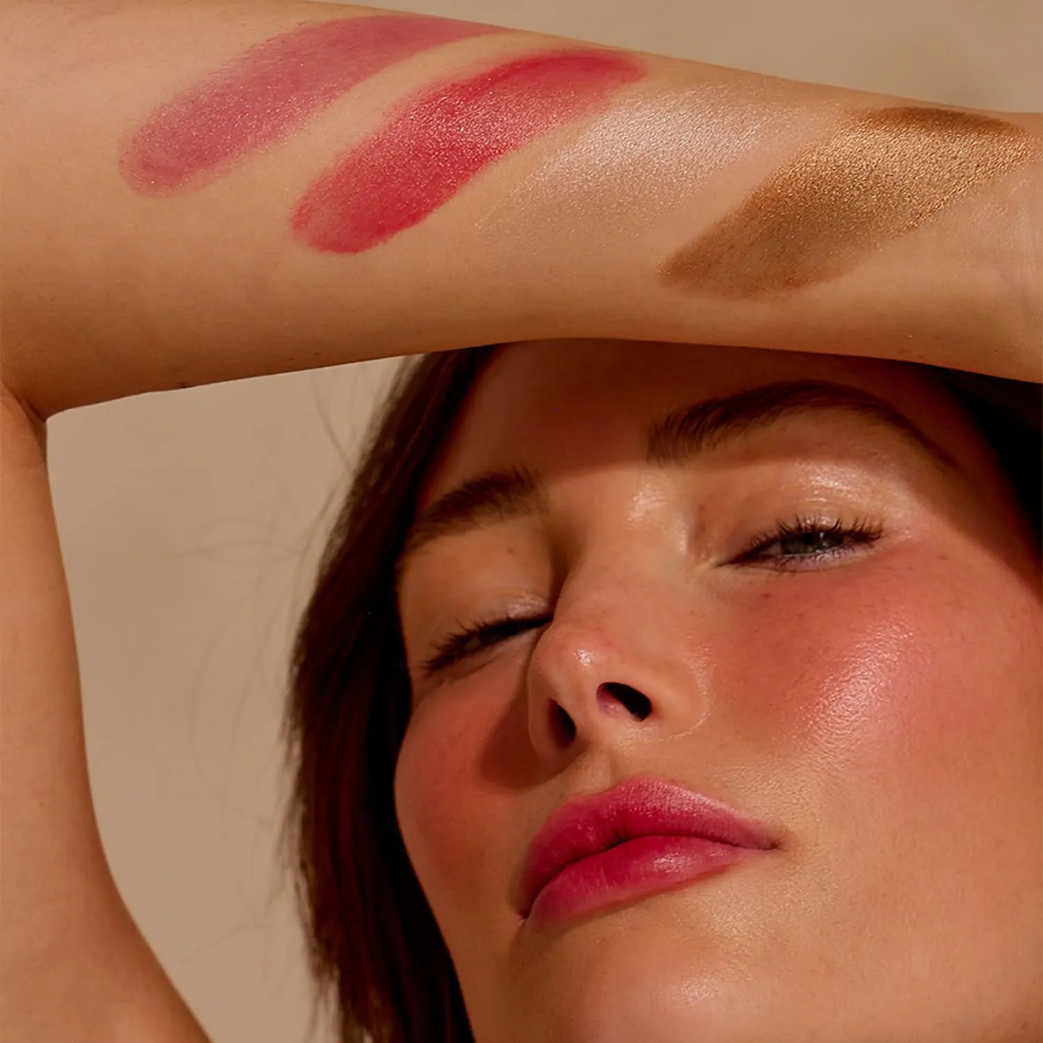   Lux Unfiltered N°18 Illuminating Beauty Balm - Cream Blush Stick with Mango Butter - Buildable and Blendable Shimmer Blush Makeup Stick - Vegan & Cruelty Free - Chili (A Spicy Sheer Red)