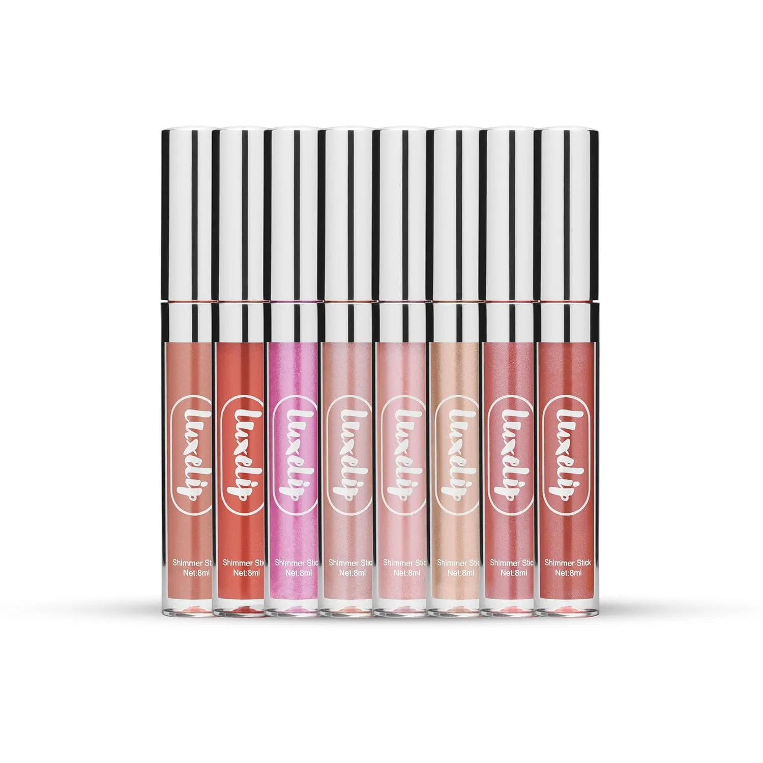 LuxeLip™ Shimmer Lip Gloss, Hydrating Non-Sticky Lip Gloss for Luminous Shine & Moisturized Lips, Lightweight, Long-Lasting Glossy Finish, Cruelty-Free Lip Makeup for Women (Petulant Blush, 8ml)