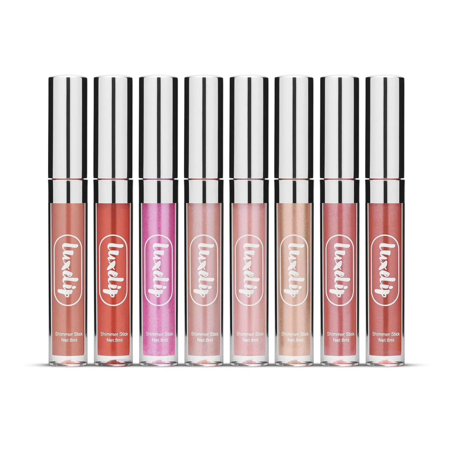 LuxeLip™ Shimmer Lip Gloss, Hydrating Non-Sticky Lip Gloss for Luminous Shine & Moisturized Lips, Lightweight, Long-Lasting Glossy Finish, Cruelty-Free Lip Makeup for Women (Petulant Blush, 8ml)