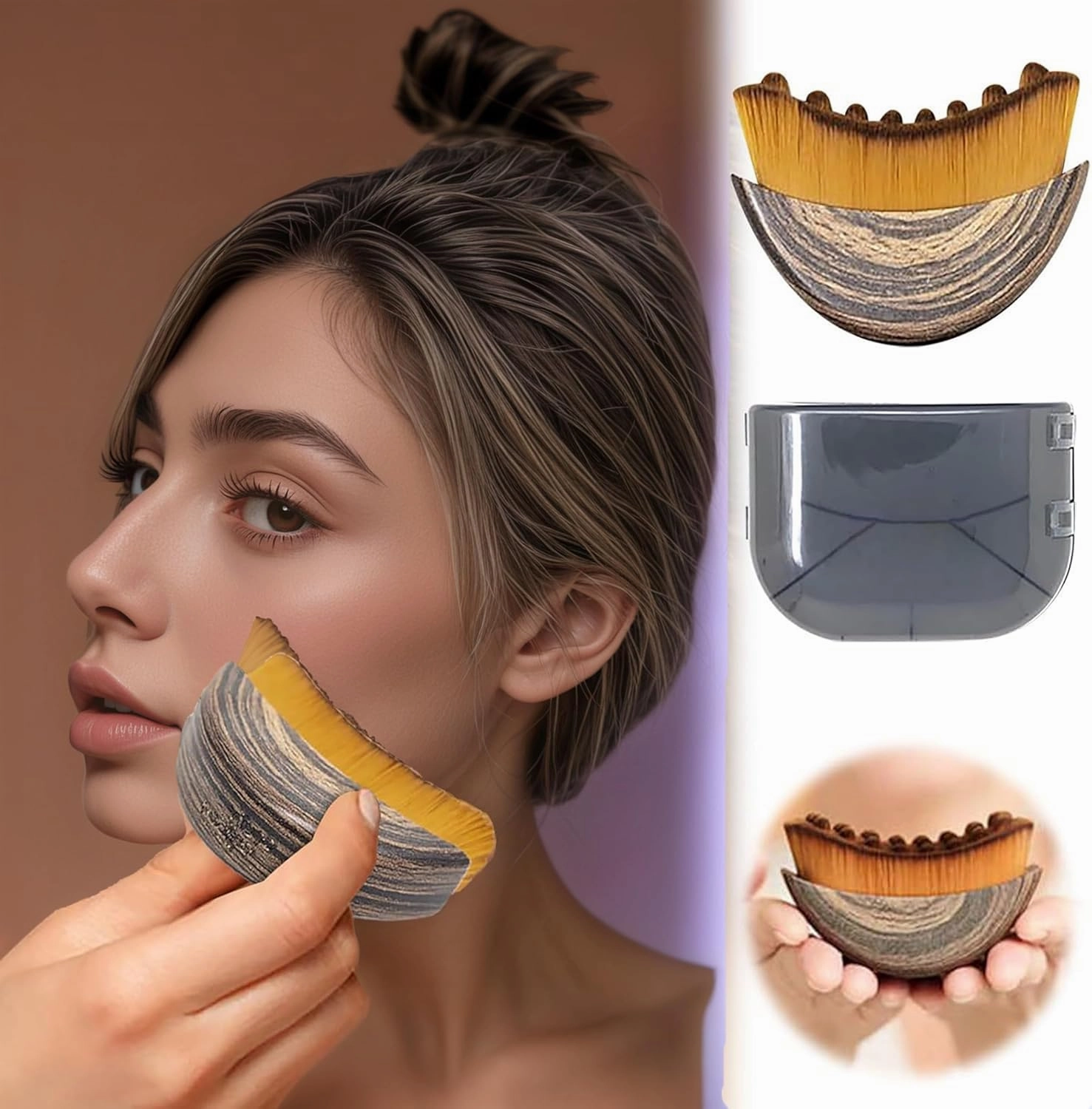 Lymphatic Drainage Brush for Face & Body – Gentle Detox Massage Tool for Puffiness Reduction, Glowing Skin & Neck Contouring, Neck & Jawline Lymphatic Drainage Massager with Ergonomic Handle (2pcs)